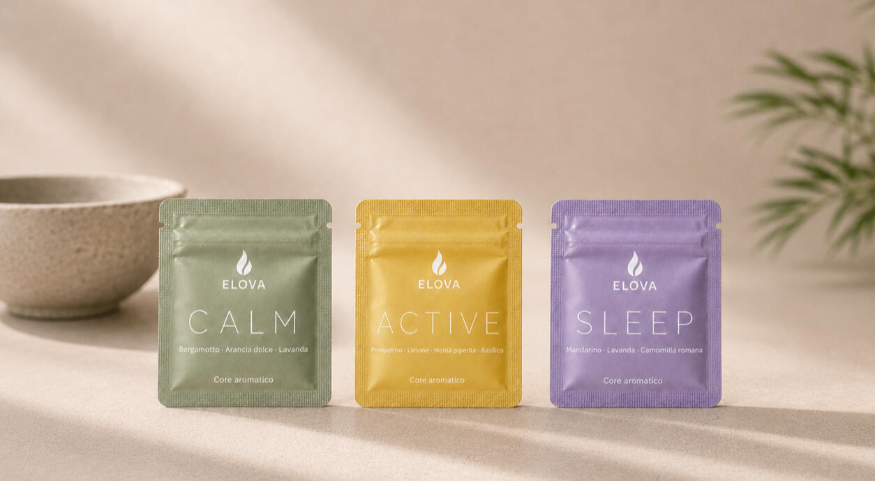 ELOVA – Core aromatici CALM ACTIVE SLEEP Core aromatici ELOVA CALM, ACTIVE e SLEEP